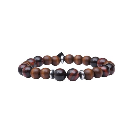 Bracelet Mika wood Œil de Tigre rouge