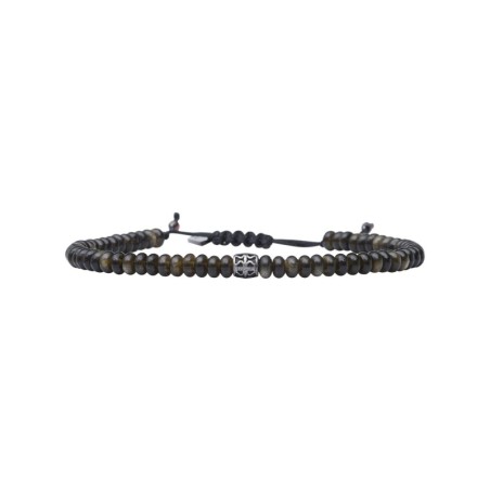 Bracelet Gary Obsidienne dorée