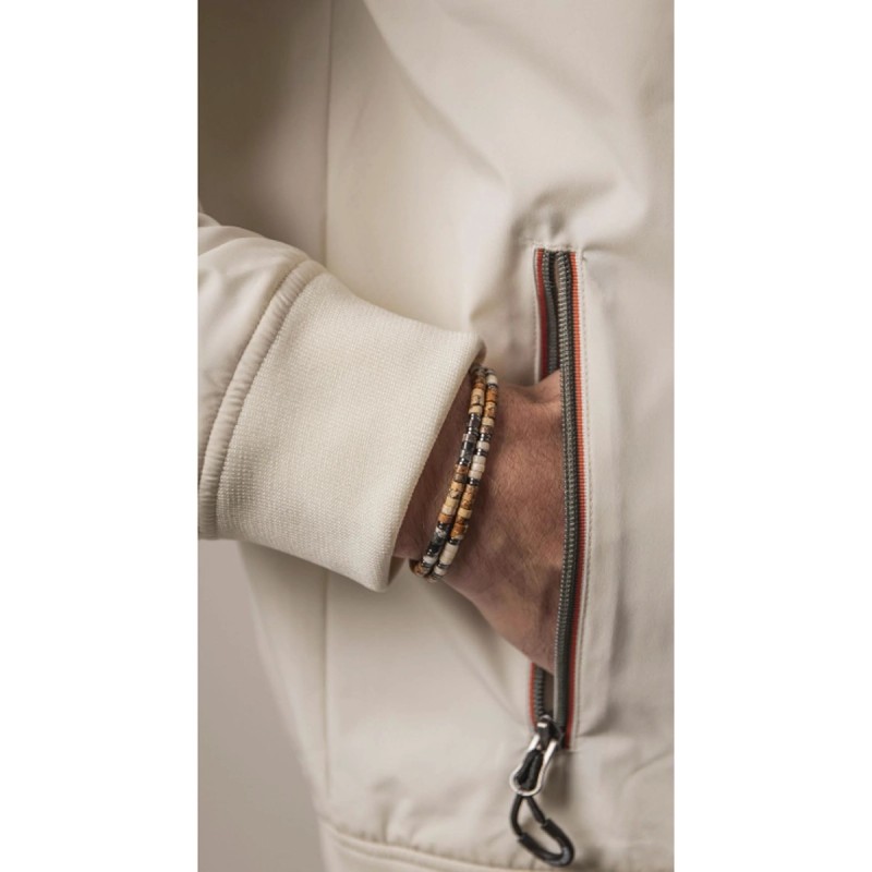 Bracelet Leo élastique Obsidienne & Pierre de lave