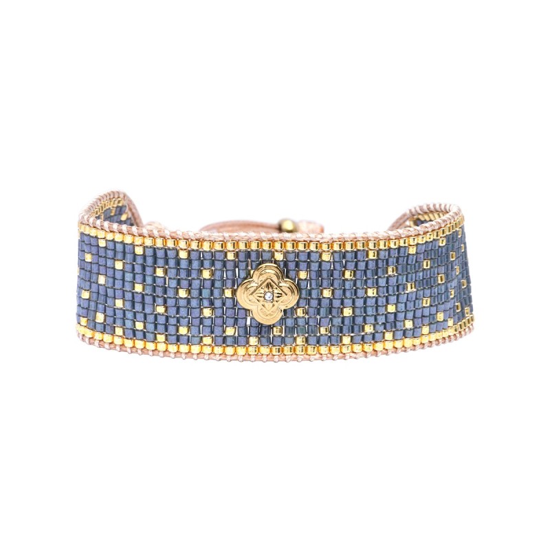 Bracelet Mayssane jungle Bali bleu pastel délicat