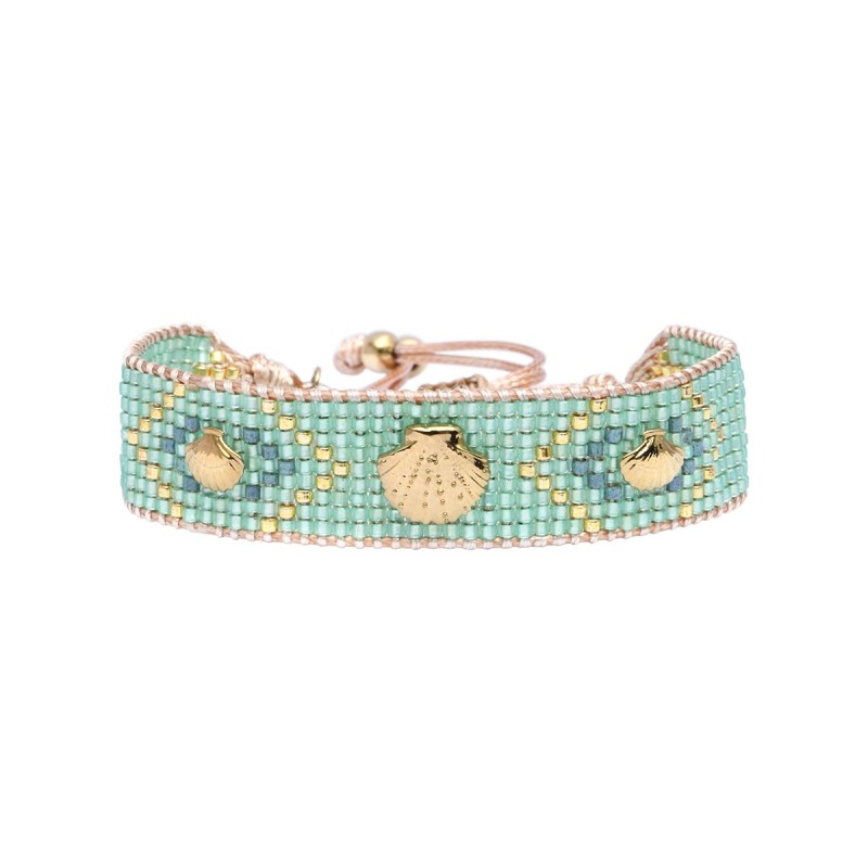Bracelet Paradise blue Maldives triple Éventail
