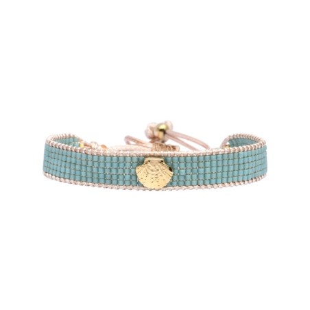 Bracelet Anamé Sahara Wild summer Éventail vert turquoise