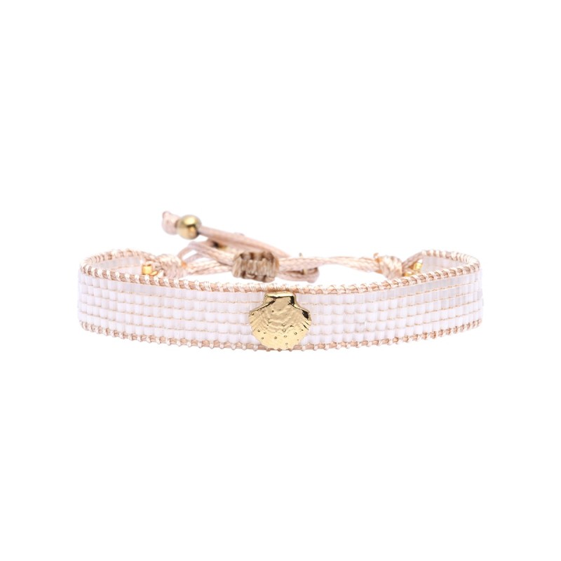 Bracelet Anamé Formentera Wild summer Éventail blanc de soie