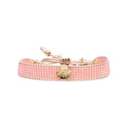 Bracelet Anamé Tulum Wild summer Éventail rose