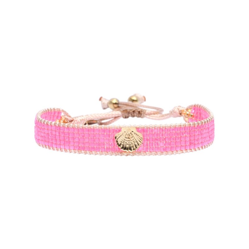 Bracelet Anamé Miami Wild summer Éventail rose fluo