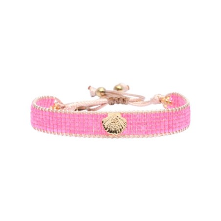 Bracelet Anamé Miami Wild summer Éventail rose fluo