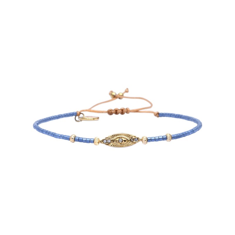 Bracelet Hizya Santorini Lucky belle bleu sortie en mer
