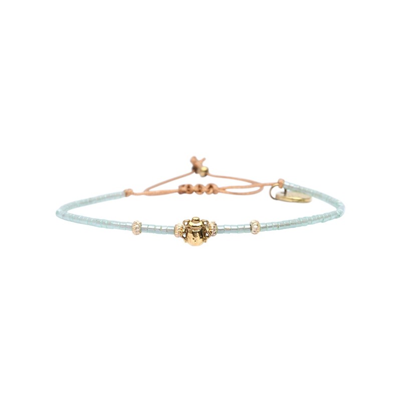 Bracelet Hizya Verde di positano Lucky belle émeraude lustré