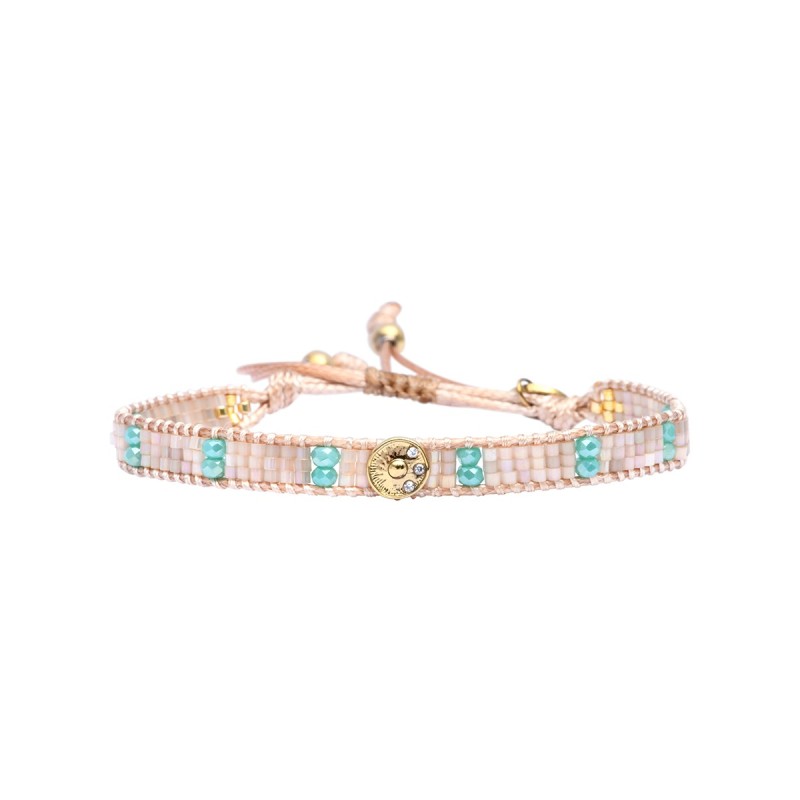 bracelet Solea blue Maldives Wild summer champagne clair