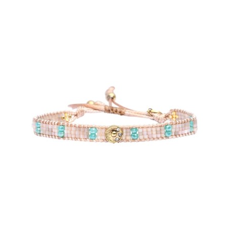 bracelet Solea blue Maldives Wild summer champagne clair