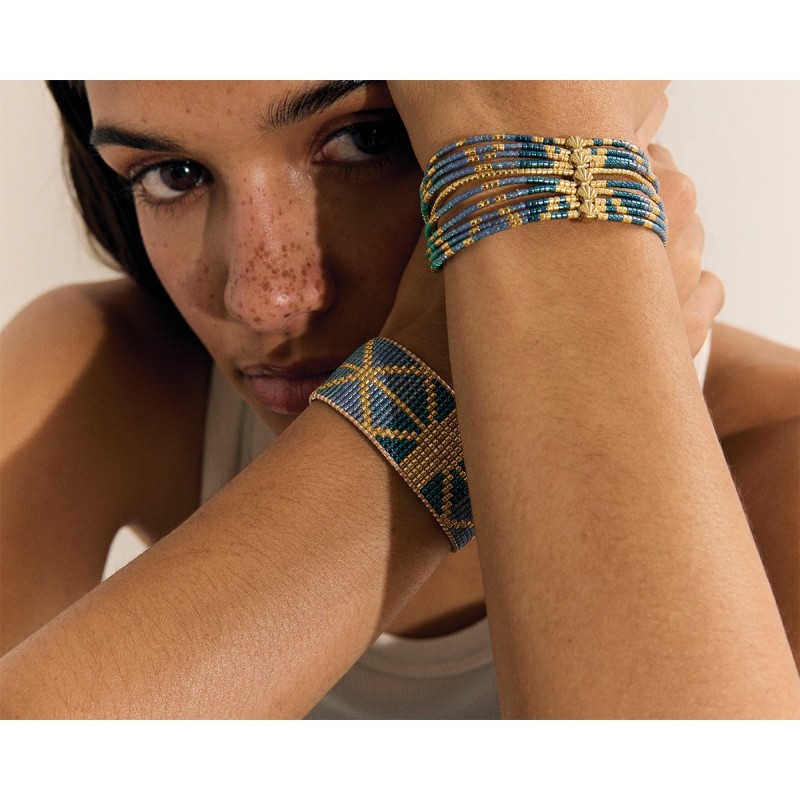 bracelet blue Maasaï Efia