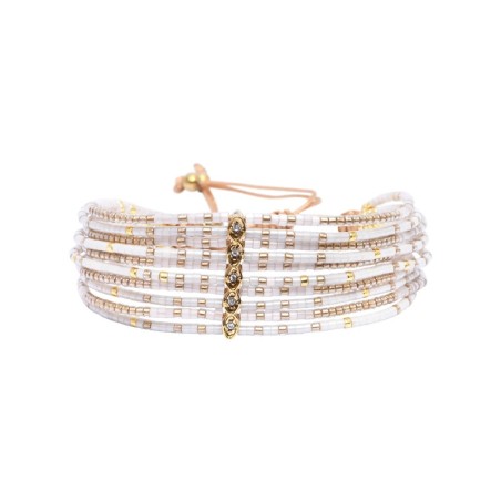 bracelet white Maasaï Efia