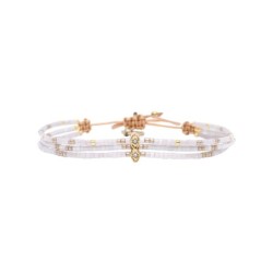 bracelet white Maasaï Nala