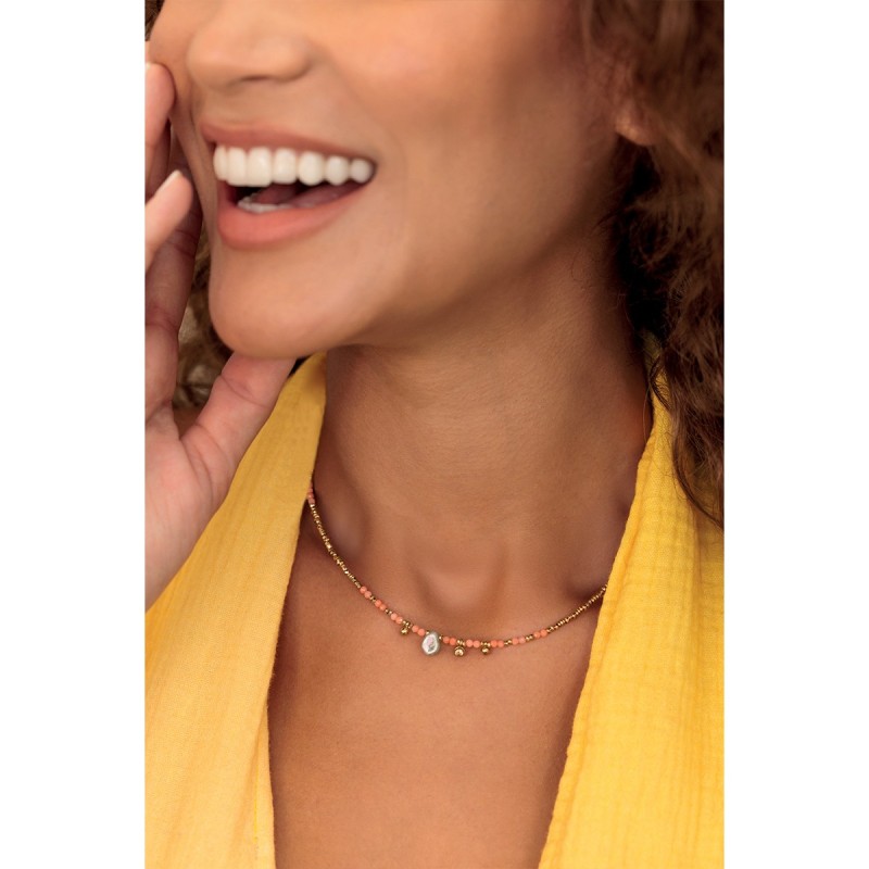 Collier Gabrielle corail