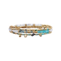 Bracelet élastique 3 tours Gabrielle amazonite