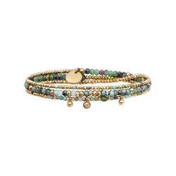 Bracelet élastique 3 tours Gabrielle rubis zoïste