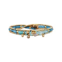 Bracelet élastique 3 tours Gabrielle apatite