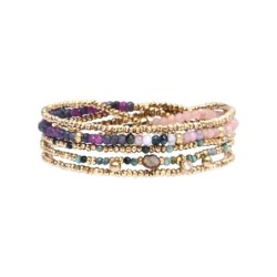 Bracelet élastique 5 tours Gabrielle tourmaline