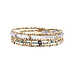 Bracelet élastique 5 tours Gabrielle nacre