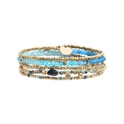 Bracelet élastique 5 tours Gabrielle apatite