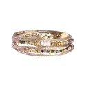 Bracelet 2 tours Rim nude pierre de lune rose