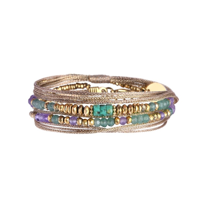 Bracelet 2 tours Rim nude aventurine