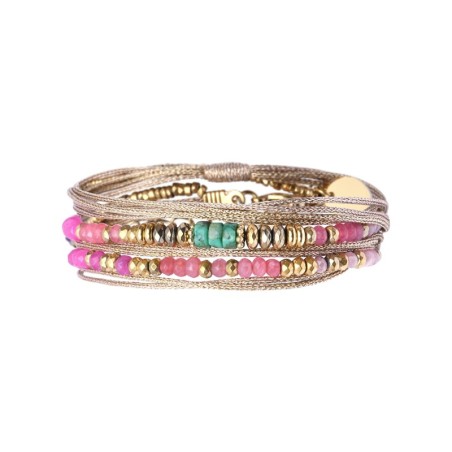 Bracelet 2 tours Rim nude rhodonite