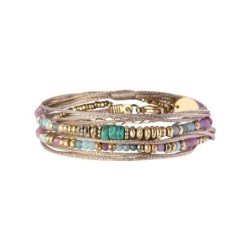 Bracelet 2 tours Rim nude tourmaline rose