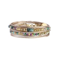 Bracelet 2 tours Rim nude opale jaune