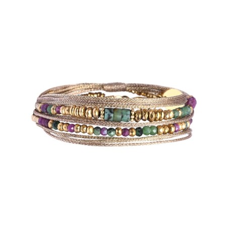 Bracelet 2 tours Rim nude rubis