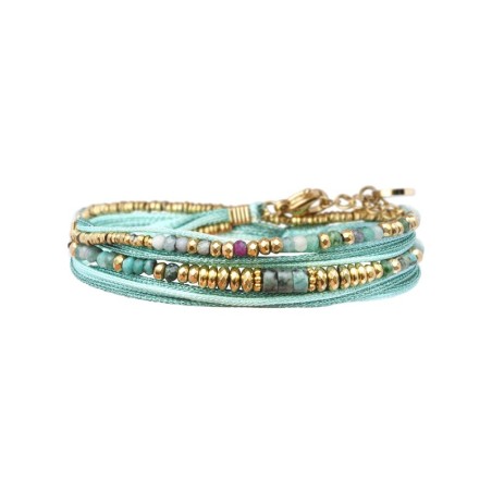 Bracelet 2 tours Rim color turquoise