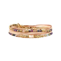 Bracelet 2 tours Rim color rubis