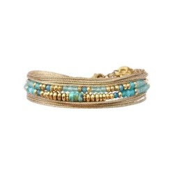 Bracelet 2 tours Rim color apatite