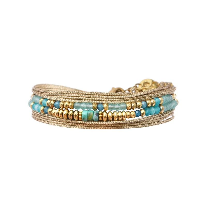 Bracelet 2 tours Rim color apatite