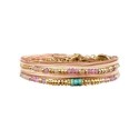 Bracelet 2 tours Rim color pierre de lune rose