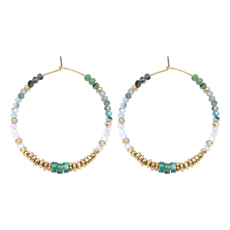 Boucles d'oreilles Rim émeraude