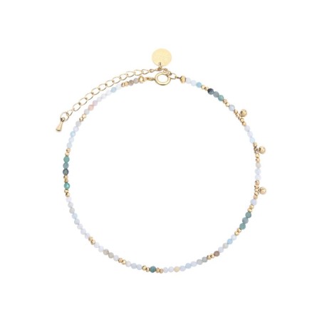 Bracelet cheville Emi pierre de lune blanche