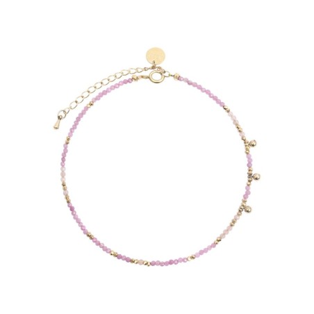 Bracelet cheville Emi tourmaline rose