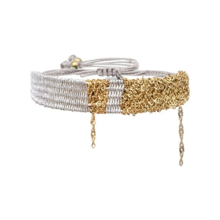 Bracelet Romy allure gris perle arc en ciel
