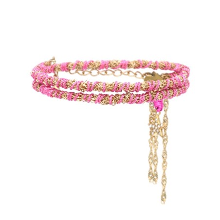 Bracelet Calie 2 tours rose incarnat