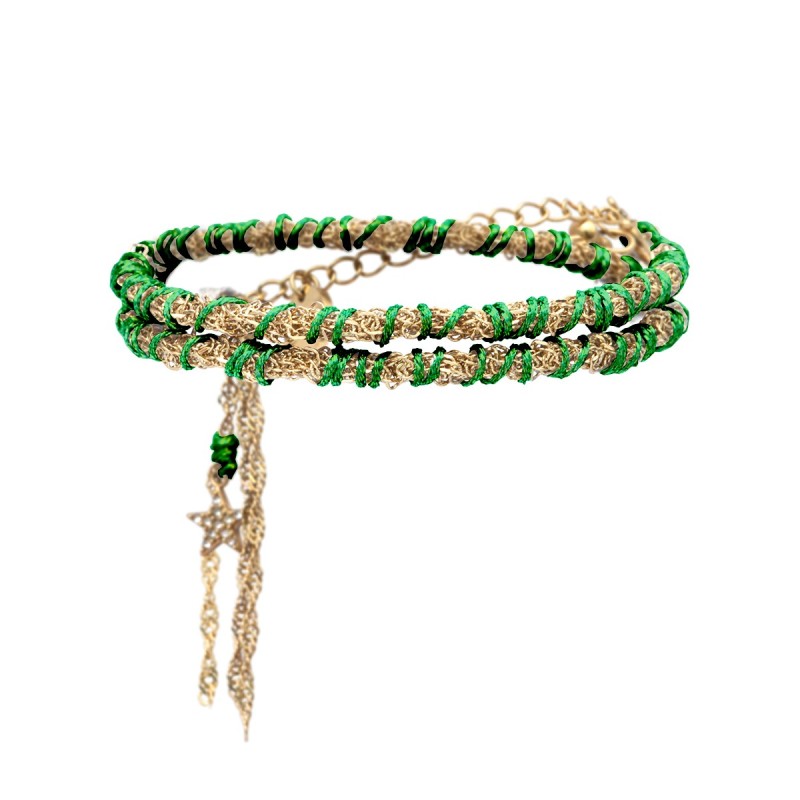 Bracelet Calie 2 tours vert véronèse