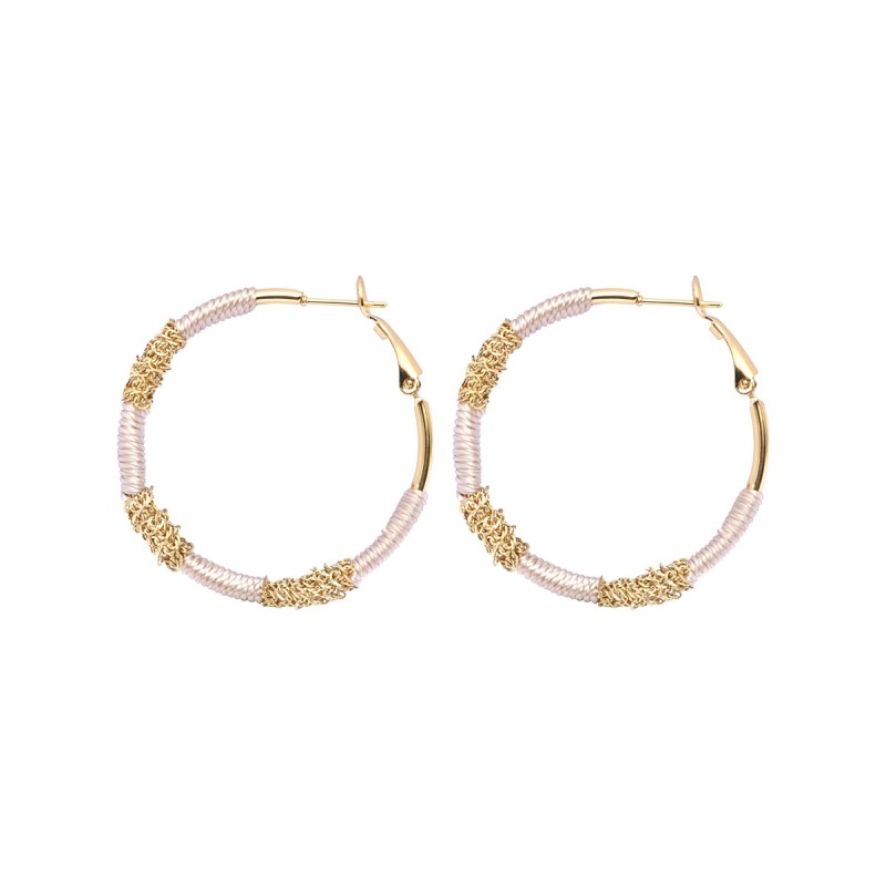 Boucles d'oreilles Hanaya champagne