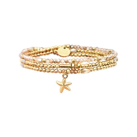 Bracelet élastique 3 tours Gaby gold