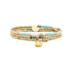 Bracelet élastique 3 tours Gaby rubis zoïste