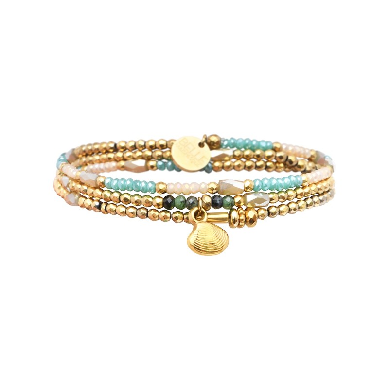 Bracelet élastique 3 tours Gaby rubis zoïste