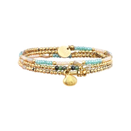 Bracelet élastique 3 tours Gaby rubis zoïste