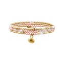Bracelet élastique 3 tours Gaby rose dragée