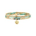 Bracelet élastique 3 tours Gaby jade bleu