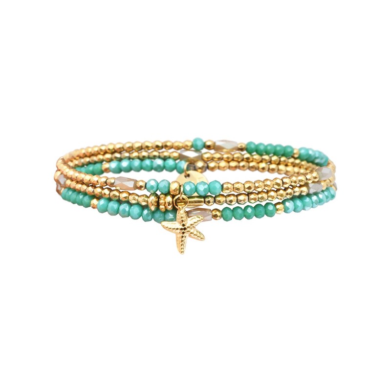 Bracelet élastique 3 tours Gaby lagon Yalahua