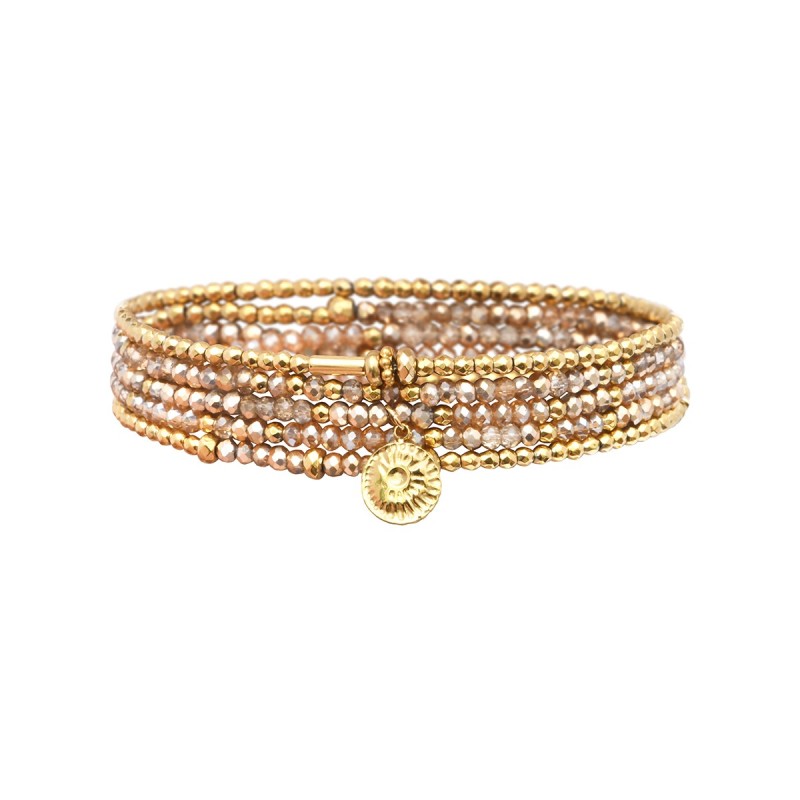 Bracelet élastique 5 tours Gaby gold